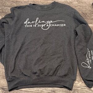 Port and Company Charcoal Sweatshirt with Script Design